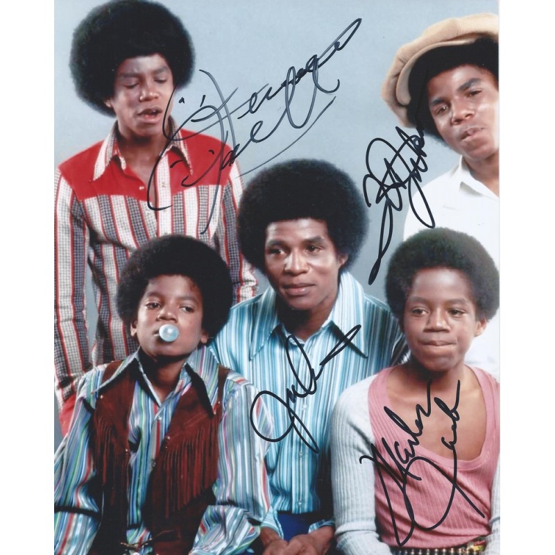 Autographe Jackie, Jermaine, Marlon & Tito JACKSON - JACKSON 5 (Photo ...