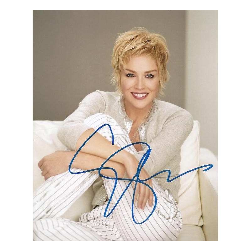 Sharon factory Stone signed photo